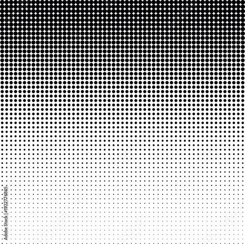 Black and White Halftone Dot Pattern Illustration