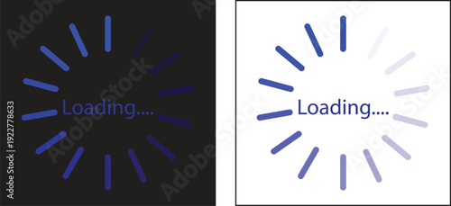 Modern Blue Loading Spinner Animation Icon Set - Circular Progress Indicator for Web Interface, Mobile App UI, Buffering Screen and Dashboard Design