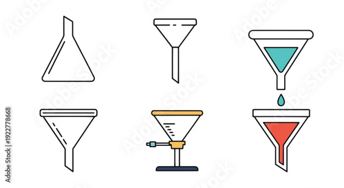 Lab Funnel Line art clean dynamic style vector