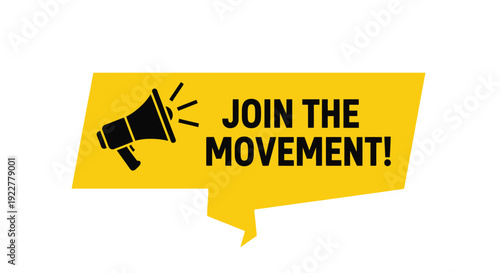 Join the movement megaphone announcement banner