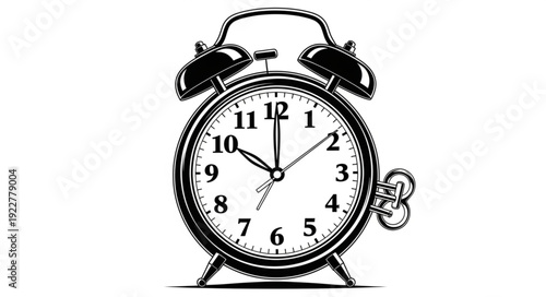 Vintage alarm clock showing time, perfect for waking up and punctuality.
