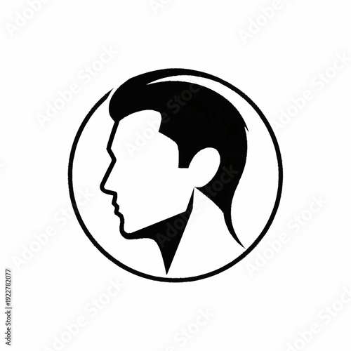 Stylized Silhouette of a Mans Head in Profile.