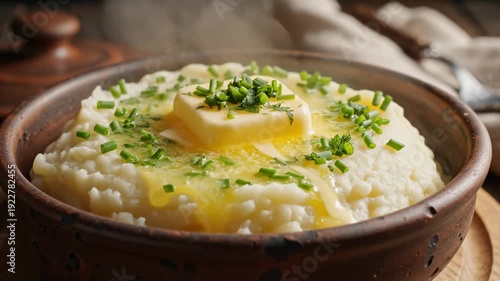 Wallpaper Mural Delicious Mashed Potatoes with Butter and Chives. Torontodigital.ca