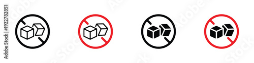 No sugar cubes symbol with red prohibition circle vector