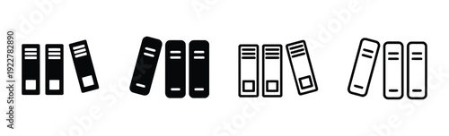 Office file folders and binder icons in multiple styles for documentation concepts
