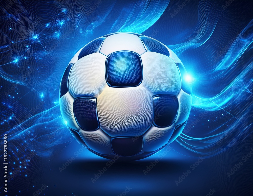 Naklejka premium active sport blue background with a football soccer ball