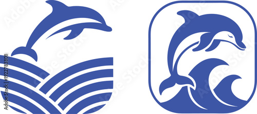 Dolphin Wave Icon Vector Illustration