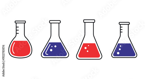 Laboratory Flask minimal abstract color vector