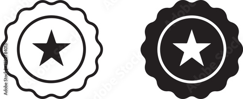 Exclusive benefit, prize, incentive, reward,Star Badge Award Icon Set isolated on white background flat vectorillustration