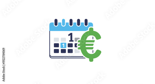 Euro currency calendar icon symbol.