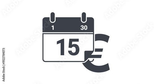 Euro currency calendar date fifteen.