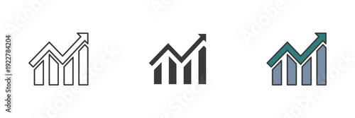 growth icon. Symbol sign for mobile concept and web design. Vector icon, Vector graphics