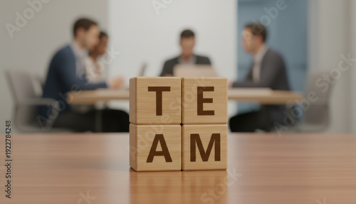 Wallpaper Mural Team Collaboration Concept with Wooden Blocks Spelling Team Torontodigital.ca