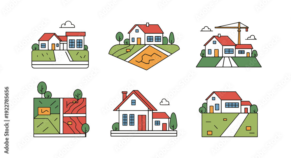 Fototapeta premium Land Development clean dynamic style vector