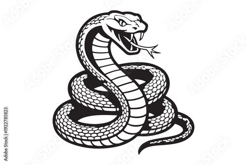 Aggressive King Cobra Snake Mascot Vector Illustration