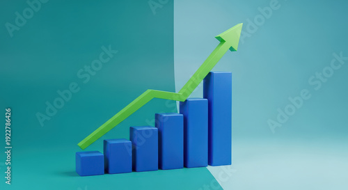 Bar Chart Representing Positive Growth with Green Arrow on Blue Background Abstract 3D Rendering Financial Development and Success Increasing Trend Free Download Bar Chart Representing Positive Growth with Green Arrow on Blue Background Abstract 3D Rendering Financial Development and Success Increasing Trend - GFXLoad