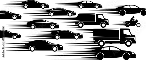 Various vehicles moving fast automotive automobile
