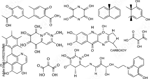 Organic chemistry molecules and chemical structures vector illustration
