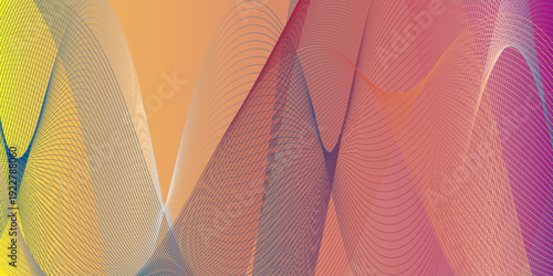 abstract orange wave line on the white background image unique pattern graphics element modern summer creative gradient effect on the line vector illustration futuristic technological canvas template
