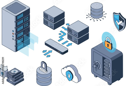 Data Security and Storage Systems with Servers, Safes, and Connected Devices