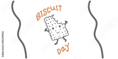 Biscuit day cartoon character illustration