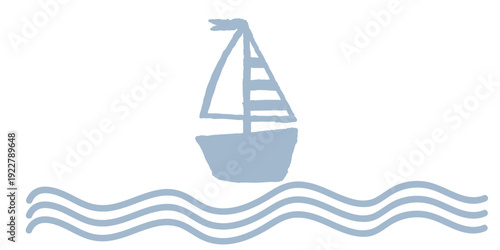 A serene sailboat on gentle waves
