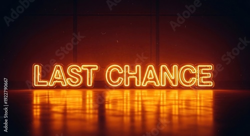 A vibrant neon sign, reading 