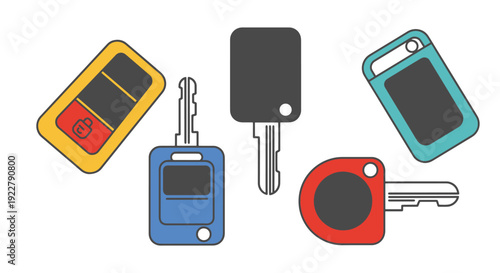 Key Fob Line art elegant colorful abstract vector