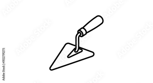 Simple black and white line drawing of a pointing trowel