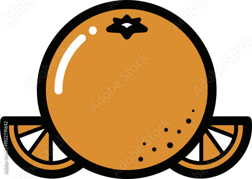 Whole Orange Fruit With Sliced Segments