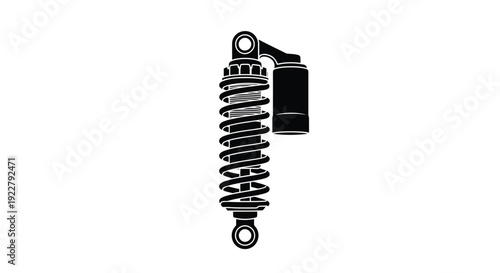 Black and white illustration of a motorcycle rear shock absorber