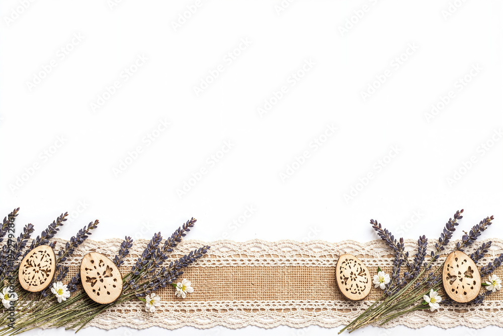 custom made wallpaper toronto digitalRustic Lavender Border with Wooden Ornaments and Burlap Ribbon Creating Elegant Natural Frame Design