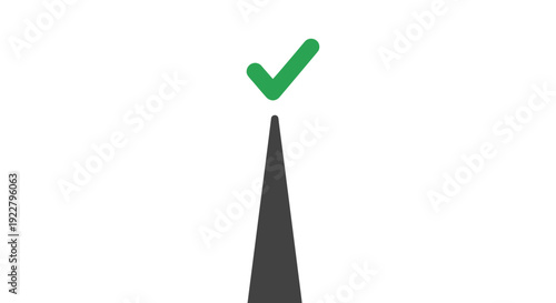 Green Checkmark on Dark Gray Spike.