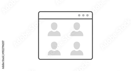 Group of People Icons in Browser Window.