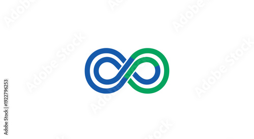 Infinity symbol with blue green colors.