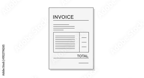 Invoice document with total amount.