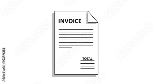 Invoice document with total amount.