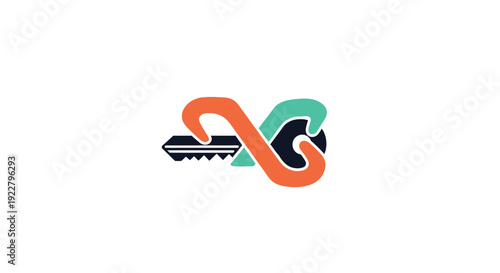 Key and wrench infinity symbol logo.