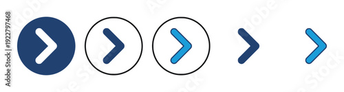 Right arrow icons set different styles and colors