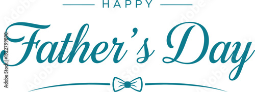 Happy father's day wishes greeting card with elegant typography and bow tie design