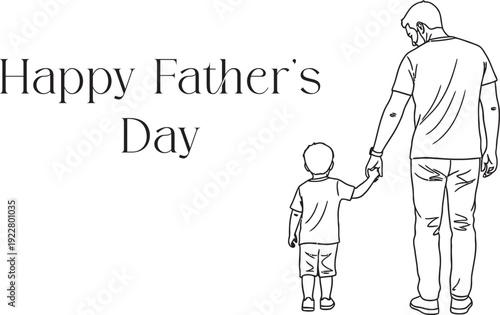 Happy father's day celebration with dad and child holding hands