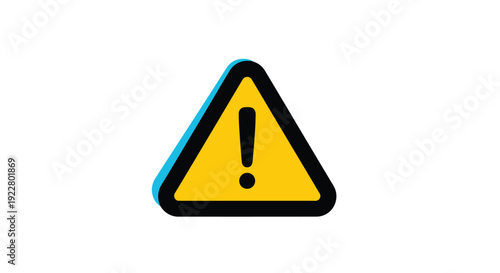 Yellow warning sign with a black exclamation point on a white background