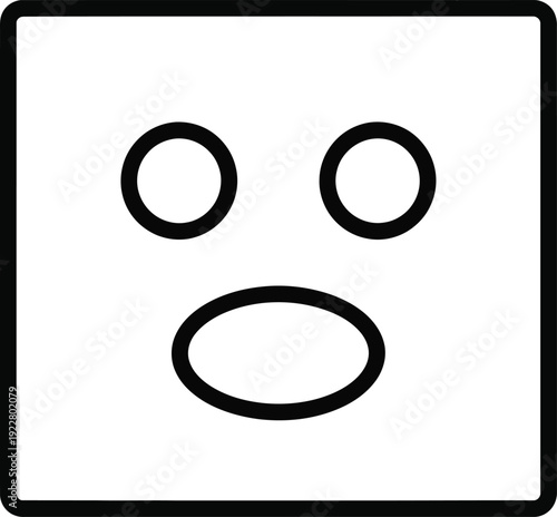 A shocked face emoticon on a white background