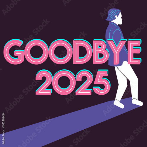 Man walks toward the dark future past 2025.