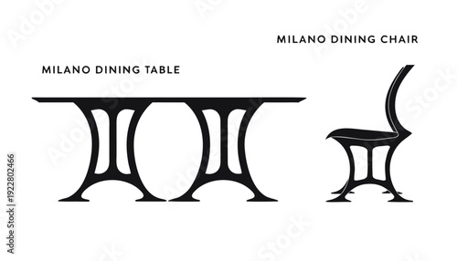 Modern Milano dining table and chair set for elegant dining spaces