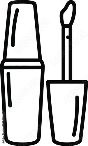 Lipstick and applicator illustration