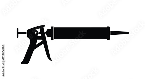 Black silhouette of a caulking gun side view tool for sealants