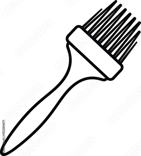 A simple line drawing of a paintbrush with bristles and a handle