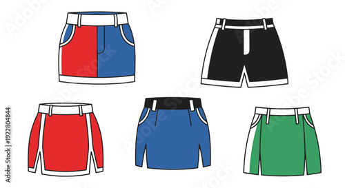 Mini Skirt Line art soft tone vector illustration