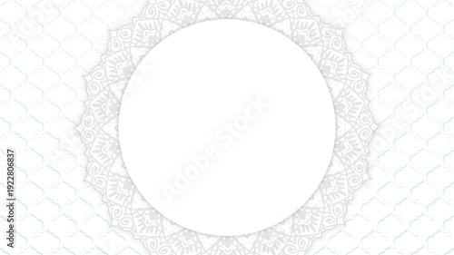Animation islamic white background with mandala